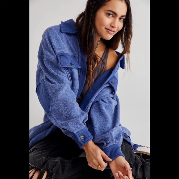 NWT Free people ruby blue longline jacket - Picture 2 of 8